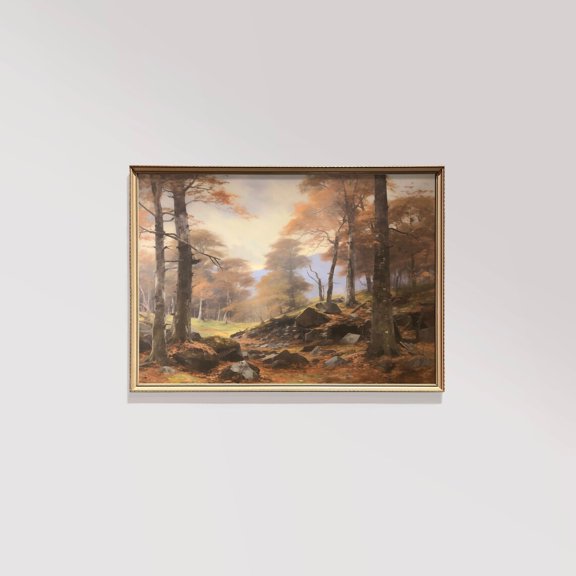 Autumn Landscape Vintage Fall Art Autumn Decor Rustic Moody Art Farmhouse Decor Fall Wall Art Earth Tone Wall Art Poster Decor, Size 8x12 UNFFRAMED F03.1.8l879