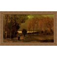 thumbnail image 1 of Autumn Landscape at Dusk 40x24 Large Gold Ornate Wood Framed Canvas Art by Vincent van Gogh, 1 of 2