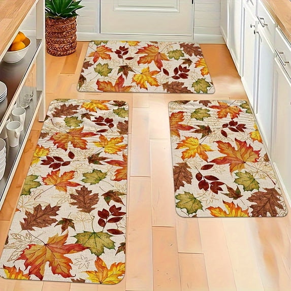 [Autumn Leaf, Flannel Floor Mat] 2/3pcs Flannel Floor Mat Set | Autumn ...