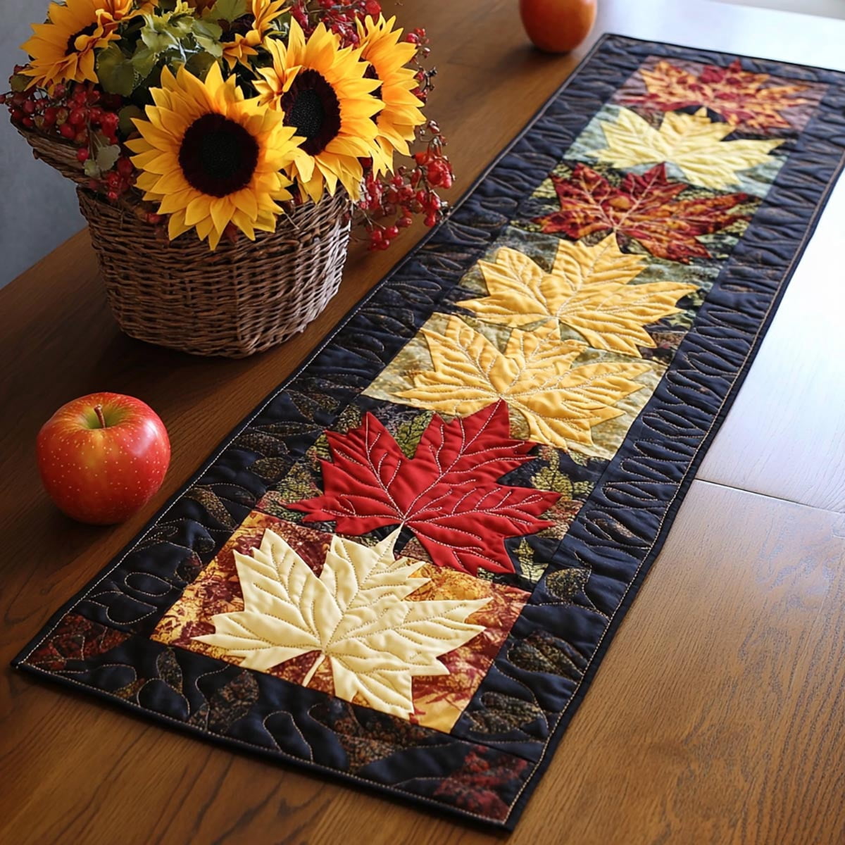 Autumn Leaf Magic Quilted Table Runner, Seasonal Dining Room and ...