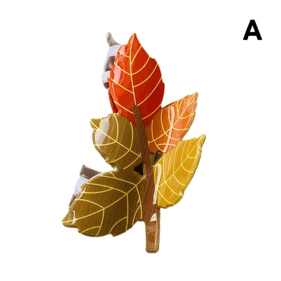 Autumn Leaf Shape Hair Claw Clip,Fall Leaves Hair Jaw Clamp Nonslip Colored Enamel Hair Grab Clips Large Hairpin,Thanksgiving Claw Clip Hair Accessories for Women Girls Thick Thin Hair (Maple Leaf)