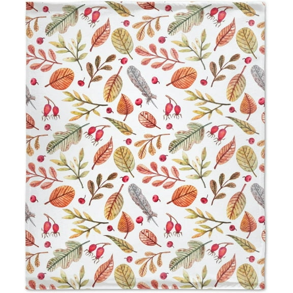 Autumn Leave Fall Blanket Gifts Ultra Soft Cozy Throw Flannel Blanket, Lightweight Fuzzy Fleece Blanket Warm Plush Throw Blankets for Couch, Sofa, Bed,  for Baby