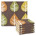thumbnail image 1 of Autumn Leaves 6 Pack Kitchen Cleaning Cloths 11'' x 11'', Super Absorbent, Soft Double Layer Plush for Dish and Surface Cleaning, 1 of 9