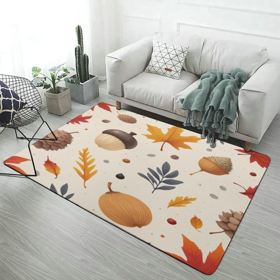 Autumn Leaves And Acorns Pattern Carpet Style Living Room Bedroom Rug Soft Carpet Modern 3d Entry Door Mats Household