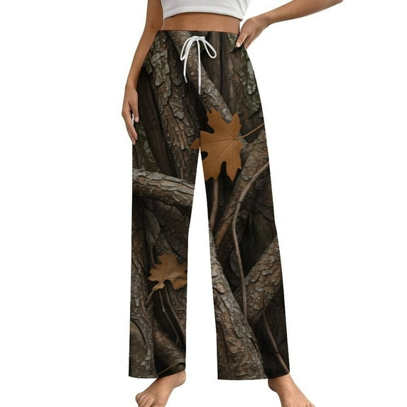 Autumn Leaves Bark Texture-1 Pajama Pants Breathable with Pockets Pajamas For Lady Vintage Sleeping Pants Bedroom Homewear