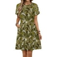thumbnail image 1 of Autumn Leaves Camouflage Dress Summer Street Style Dresses Female Short Sleeve Printed Sundress, 1 of 7