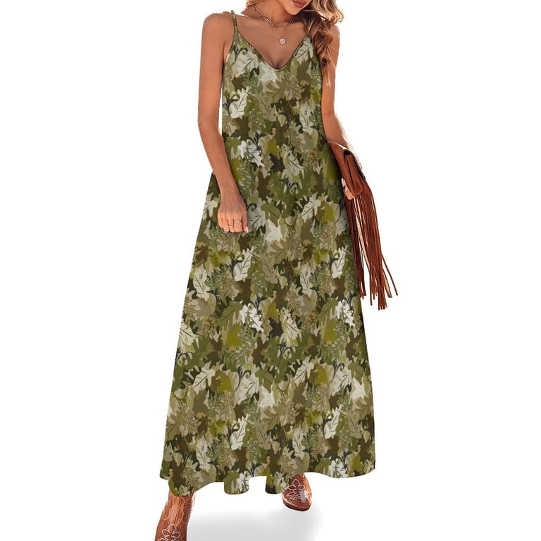 camouflage formal dresses Autumn Leaves Camouflage Dress Elegant Party Dresses Evening Dresses Women Dress Sleeveless Dress Ladies Dresses