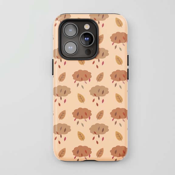 Autumn Leaves Cloud For All iPhone Series Tough Phone Case Simple Art