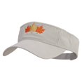 thumbnail image 1 of Autumn Leaves Embroidered Pro Style Cotton Twill Washed Visor - Stone OSFM, 1 of 5