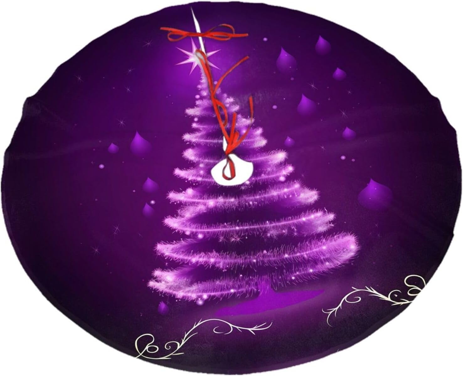 Autumn Leaves Fall Christmas Tree Skirt, 36 Xmas Tree Skirt for Merry