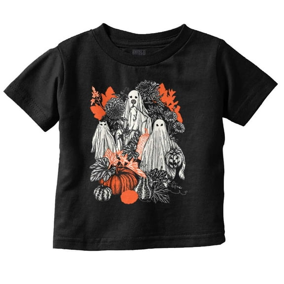 Autumn Leaves Fall Ghosts Pumpkins Toddler Boy Girl T Shirt Infant Toddler Brisco Brands 3T