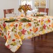 HomeCrate Seasonal Leaf Fabric Tablecloth - Fall Harvest Autumn Leaves ...