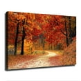 thumbnail image 1 of Autumn Leaves Fall Season Poster Decorative Painting Print Modern Home Bedroom Living Room Decoration Canvas Wall Art Aesthetic (Unframed,12×18inch), 1 of 6