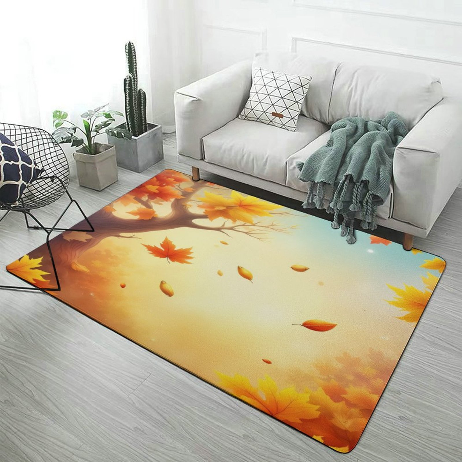 Autumn Leaves Falling Background Carpet for Home Decoration Rugs Soft ...