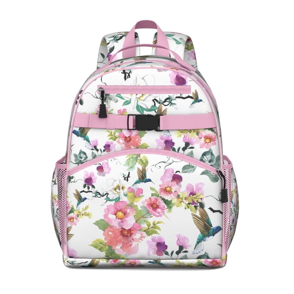 Autumn Leaves Floral Pattern Backpack for Student Lightweight Adjustable Straps Spacious School Backpack with Chest Strap for Daily Use