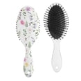 thumbnail image 1 of Autumn Leaves Hair Brush, Vintage Floral Detangling Paddle Brush with Wildflower and Butterfly Illustration, Soft Bristle Comfortable Grip Brush, 1 of 8