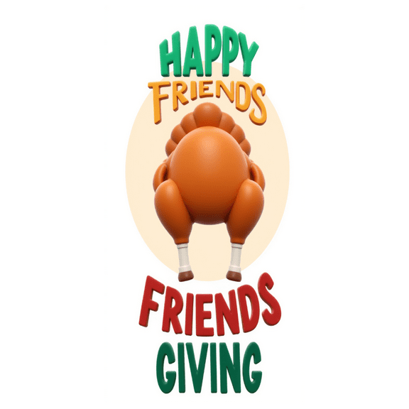 Autumn Leaves Happy Friendsgiving Turkey Banner for Thanksgiving Celebration Fall Party Indoor Decor