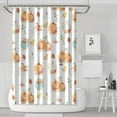 thumbnail image 1 of Autumn Leaves Harvest Thanksgiving Shower Curtain for Bathroom with Hooks and Weighted Hem, Polyester Fall Pumpkins Maple Waterproof Bath Curtains Hotel Style - Machine Washable,72x72in, 1 of 5