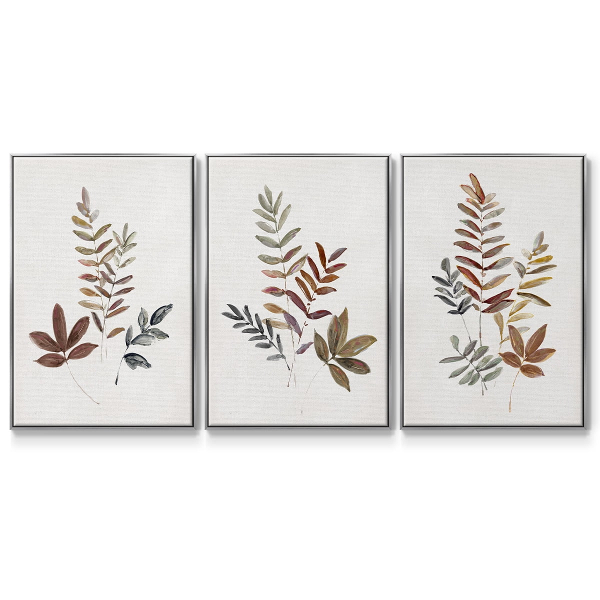 Autumn Leaves I - Framed Premium Gallery Wrapped Canvas L Frame 3 Piece Set - Ready to Hang