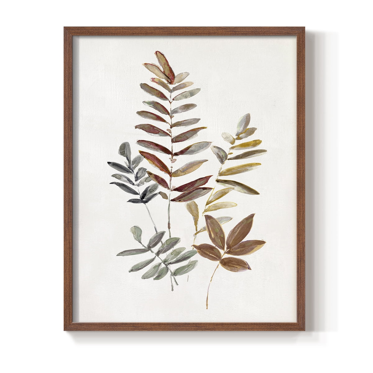 Autumn Leaves I Framed Print in Brown Solid Wood Framed Print No Nail Hanging