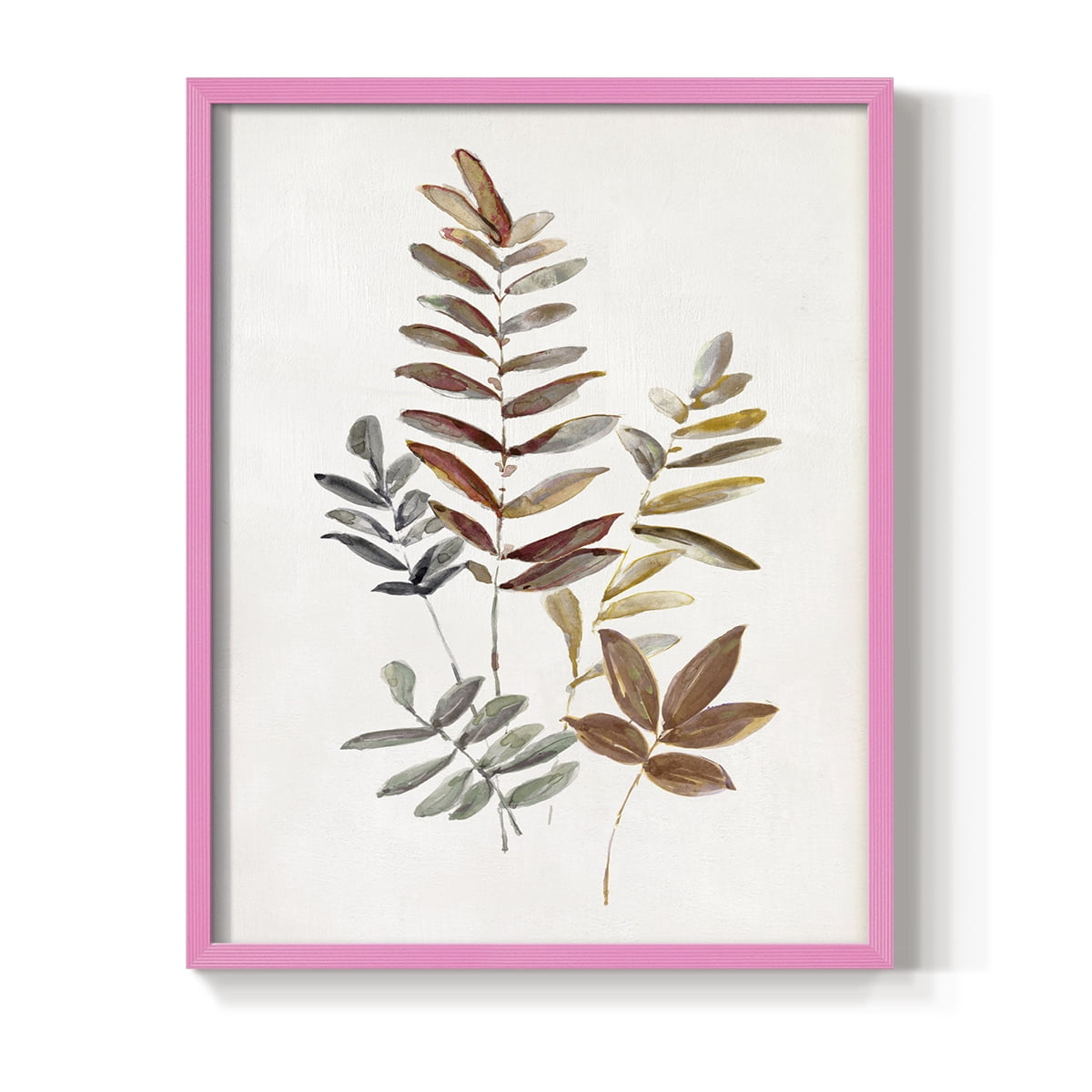 Autumn Leaves I Framed Print in Pink Solid Wood Framed Print No Nail Hanging