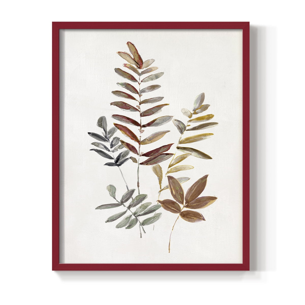 Autumn Leaves I Framed Print in Red Solid Wood Framed Print No Nail Hanging