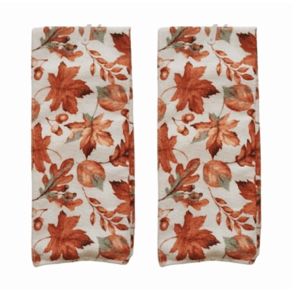 Autumn Leaves Kitchen Towel Set  2-Pack Seasonal Dish Towels (Includes Blimsy Florn)