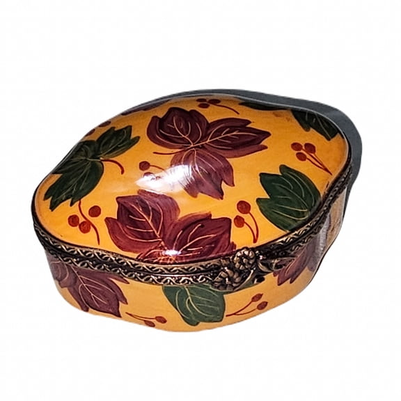 Autumn Leaves Shaped Box for Collectors | Limoges Boutique Limoges Box Porcelain Figurine