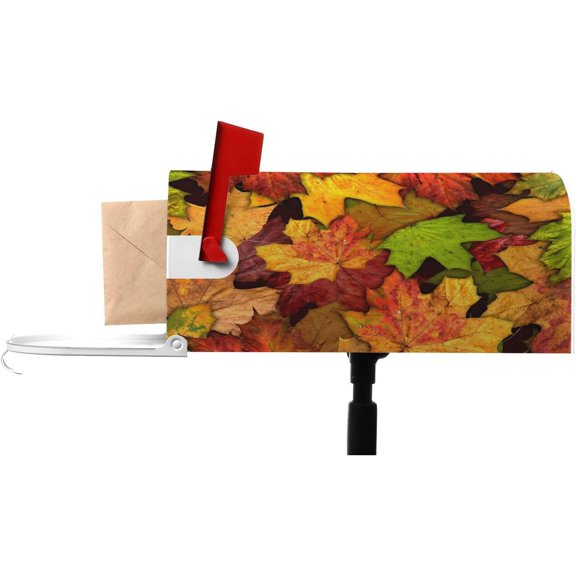 Autumn Leaves Magnetic Anti-UV 100% Polyester Standard Size 21x18 in Oxford Garden,Postbox Letterbox Cover