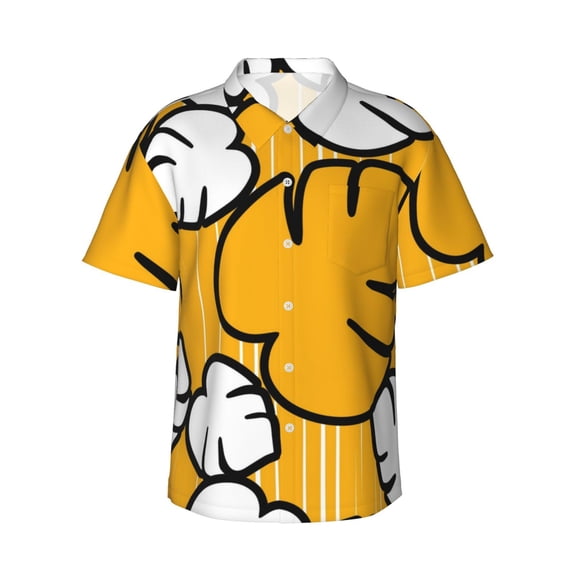 Autumn Leaves Men'S 3d Print Casual Button Down Shirts, Novelty Hawaiian Short Sleeves S