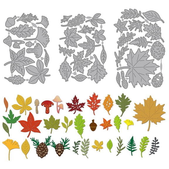 Autumn Leaves Metal Die Cuts Maple Leaf Ginkgo Cutting Dies Stencil Hazelnut Mushroom Embossing Scrapbooking Cuts Template for DIY