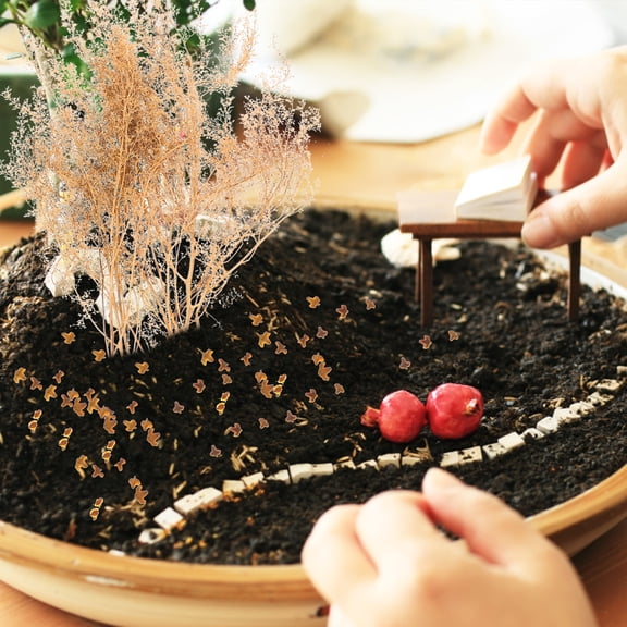 Autumn Leaves Miniature Scene DIY Rockery Leaves Artificial Leaves Decor Miniature Landscape Scenery Leaves for DIY Use