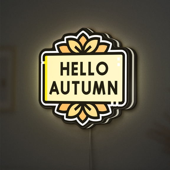 Autumn Leaves Nature 3D Novelty Light Box, Personalized Text Option, Fall Season Greeting Lamp Decor for Cozy Home Interiors and Seasonal Gift Ideas (Height 24 inch, 60cm)