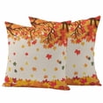 thumbnail image 1 of Autumn Leaves Outdoor Waterproof Pillow Covers, Thanksgiving Fall Orange Maple Tree Decorative Square Throw Pillowcase Sofa Cushion Sham for Patio/Couch/Chair, 24"x24" 2 Pack, 1 of 8