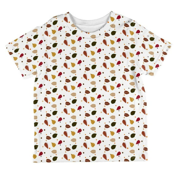 Autumn Leaves Pattern All Over Toddler T Shirt Multi 4T
