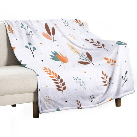 Autumn Leaves Pattern Blanket Soft Throw Warm Lightweight Plush Blanket for Couch Bed Sofa