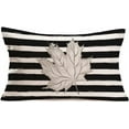 thumbnail image 1 of Autumn Leaves Pillow Covers 12x20 Inch Black Stripes with Maple Leaf Fall Harvest Farmhouse Decorations Throw Waist Pillow Cases Linen Thanksgiving Day Cushion Cover for Sofa Couch, 1 of 6