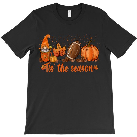Autumn Leaves Pumpkin 'Tis The Season, Holiday Graphic Design G15175 Unisex T-Shirt, Up to Size 5XL