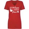 thumbnail image 1 of Autumn Leaves & Pumpkins Please Womens V-Neck T-Shirt, 1 of 2