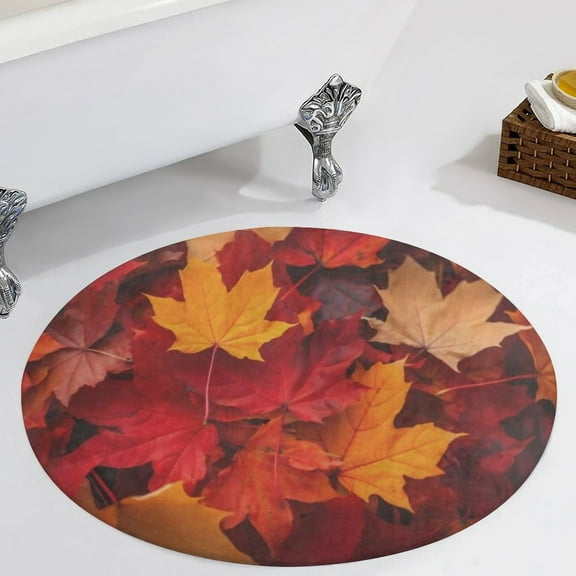 Autumn Leaves Round Carpet Circle Rug Outdoor Patio Area Rug Washable Large Area Rugs Hallway Room Decor Fitness Mats