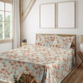 thumbnail image 1 of Ambesonne Autumn Leaves Fitted & Flat Sheet with Sham 3 Pcs Set, Simple Leafy Branches, Twin, Mint Green Burnt Sienna, 1 of 5