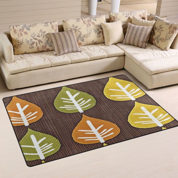 Autumn Leaves Soft Polyester Area Rug 31''x20'', Non Slip, Memory Foam, Water Absorbent