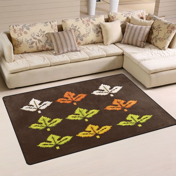 Autumn Leaves Soft Polyester Area Rug 31''x20'', Non Slip, Memory Foam, Water Absorbent
