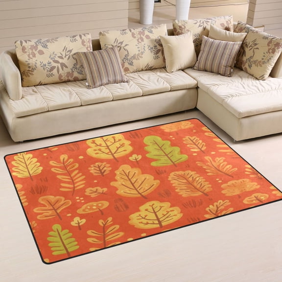 Autumn Leaves Soft Polyester Area Rug 31''x20'', Non Slip, Memory Foam, Water Absorbent