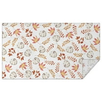 Autumn Leaves Tablecloth Rectangle 60x102 Inch, Fall Printed Table Cover with Harvest Plaid - Wrinkle Resistant Fabric for Thanksgiving & Holiday Dining Decor