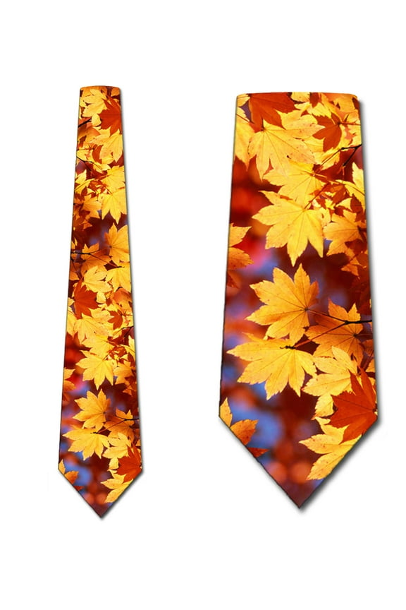 Autumn Leaves Tie Mens Fall Neckties by Three Rooker
