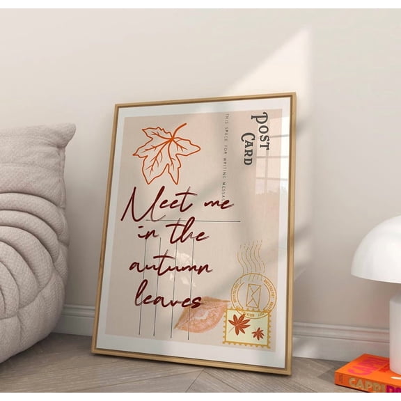 Autumn Leaves Wall Art – Fall Poster Poster – Cozy Seasonal Home Decor, Unframed Poster Size 8x12