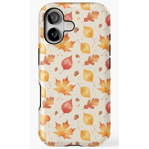 Autumn Leaves Watercolor Painting Phone Case for iPhone 11 12 13 14 15 16 17 Pro Max