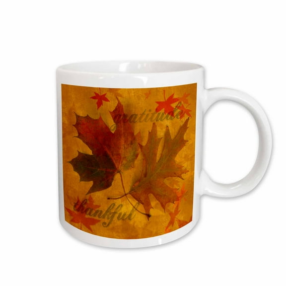 3drose, Autumn Leaves with Gratitude, 15oz Mug