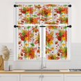 thumbnail image 1 of Autumn Leaves Wooden Fall Kitchen Curtains with Valance and Tier Sets 36 Inch, 3 Pieces Tree Leaf Floral Rod Pocket Drapes Window Treatment Curtains for Kitchen Over Sink Dining Room Decor, 1 of 6